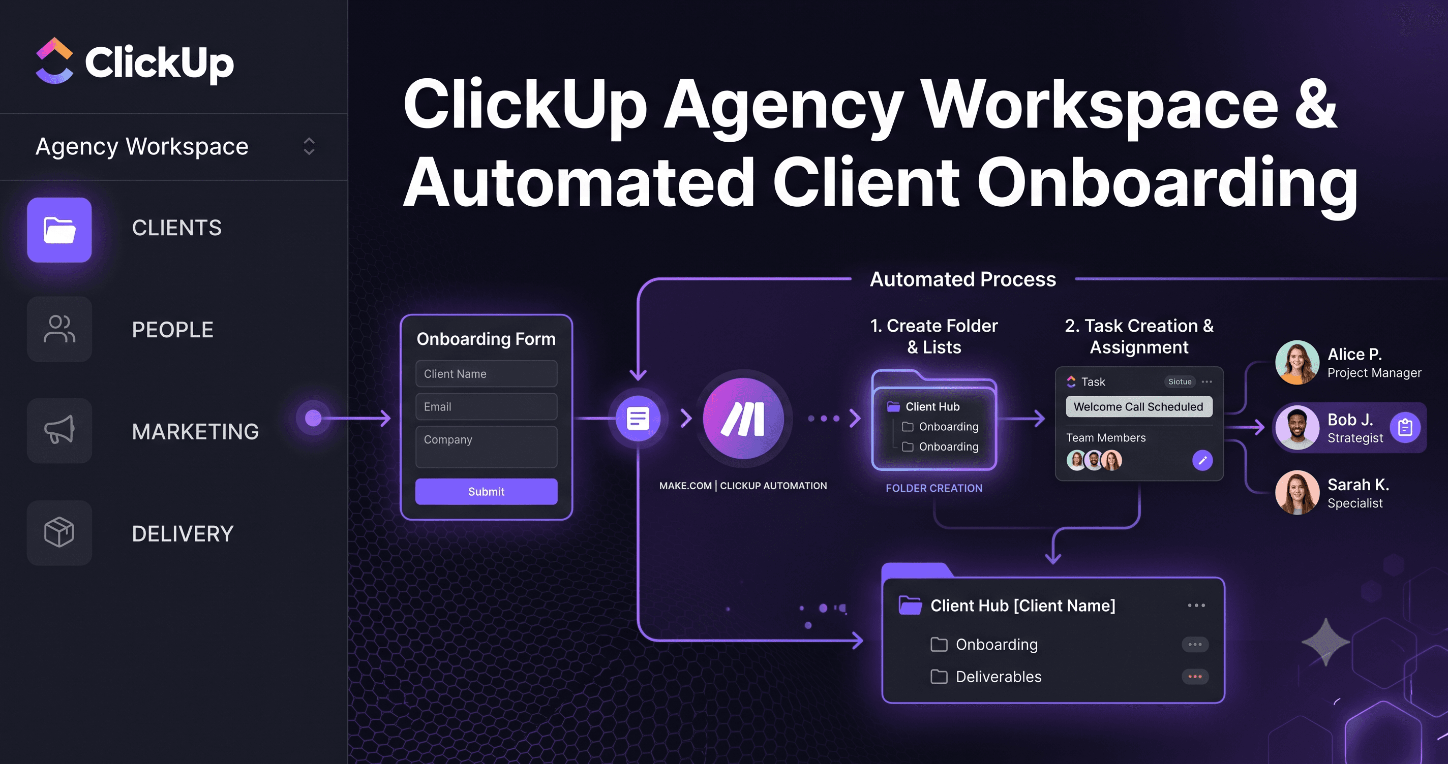 ClickUp Agency Workspace & Automated Client Onboarding