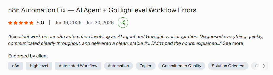 Upwork review — Monday.com CRM Build